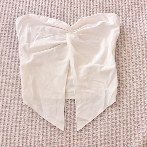 White Fox Twist Split Tube Top - Picture 2 of 3